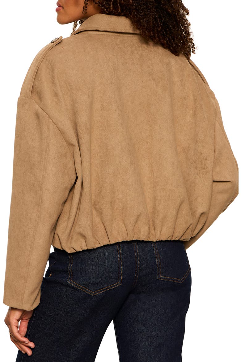 Takeoff Faux Suede Jacket, Alternate, color, ALMOND