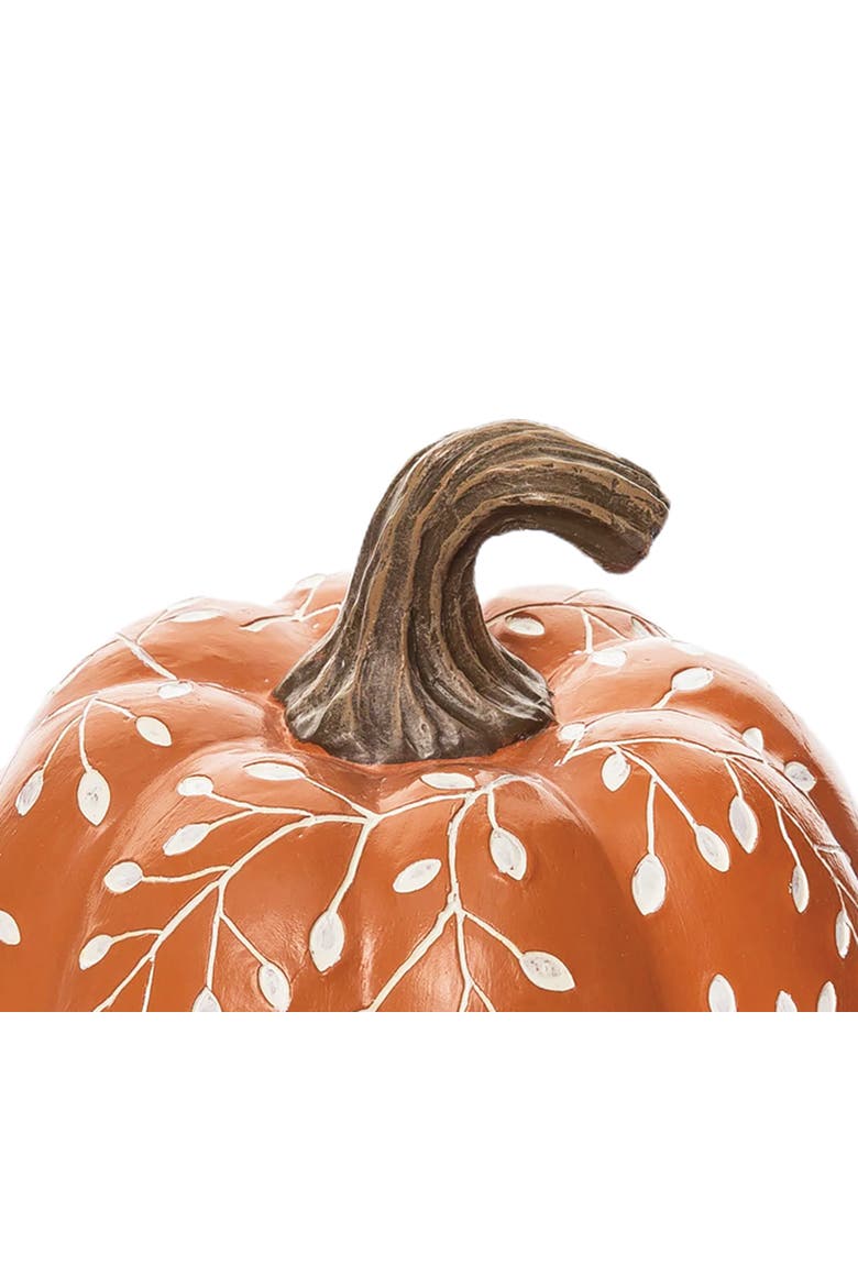 Orange Leaf Pumkin Figurine, Alternate, color, Orange