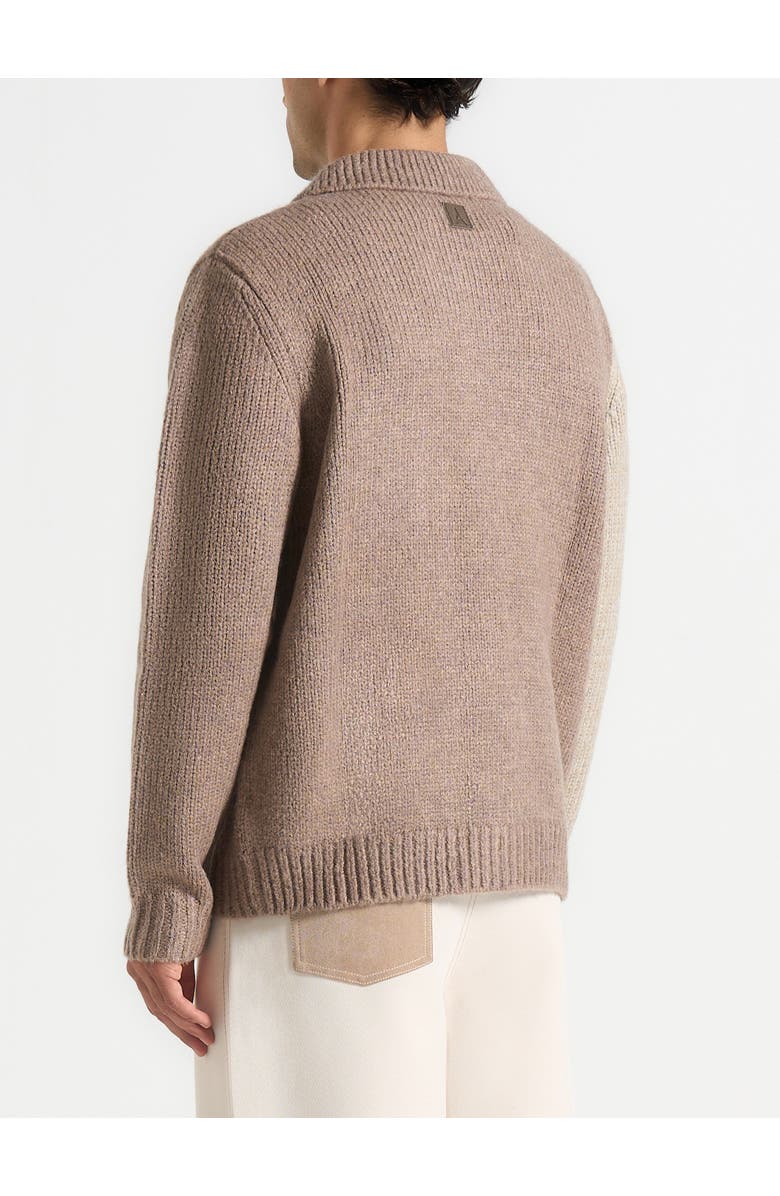Manière De Voir Jean Mohair-Blend Colour Block Cardigan, Alternate, color, Beige