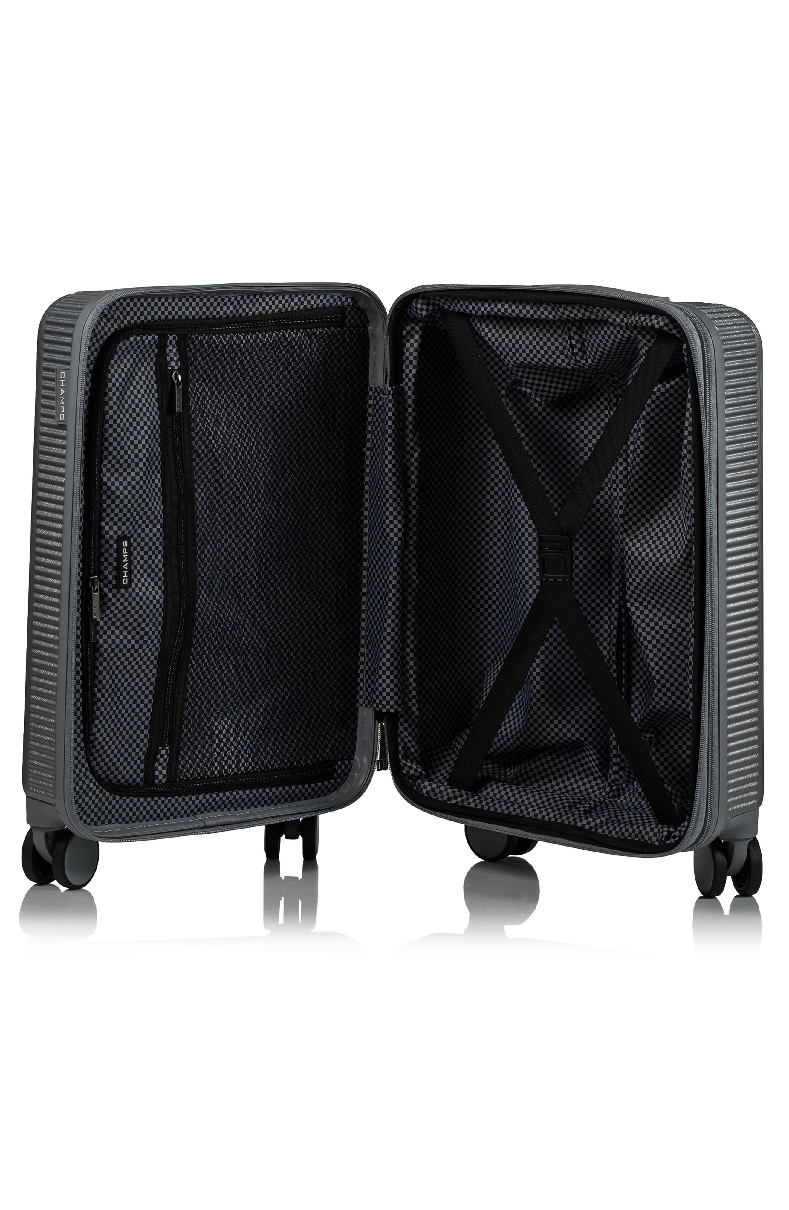 CHAMPS Iconic II Carry-On Hardside Suitcase, Alternate, color, Silver