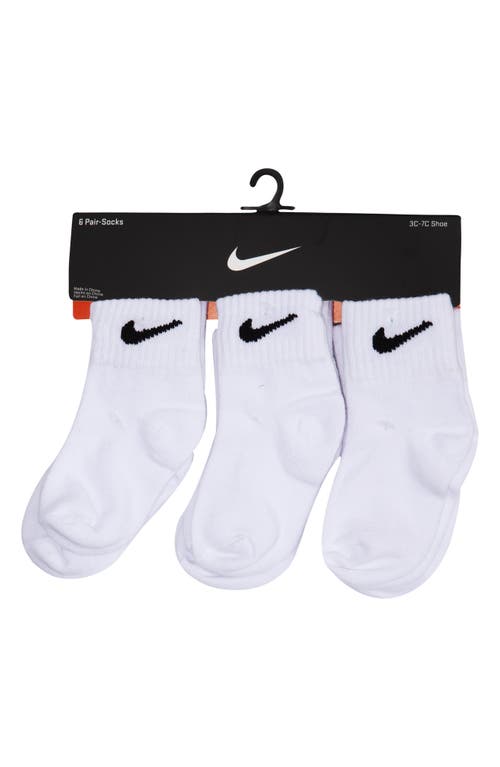 Nike Assorted 6-pack Cotton Blend Socks In White