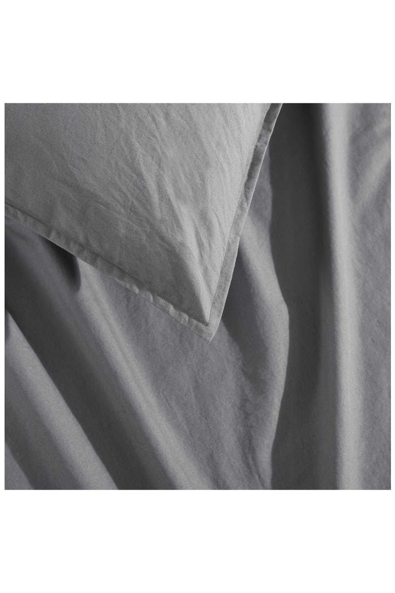 Washed Percale Duvet & Shams Set, Alternate, color, GREY
