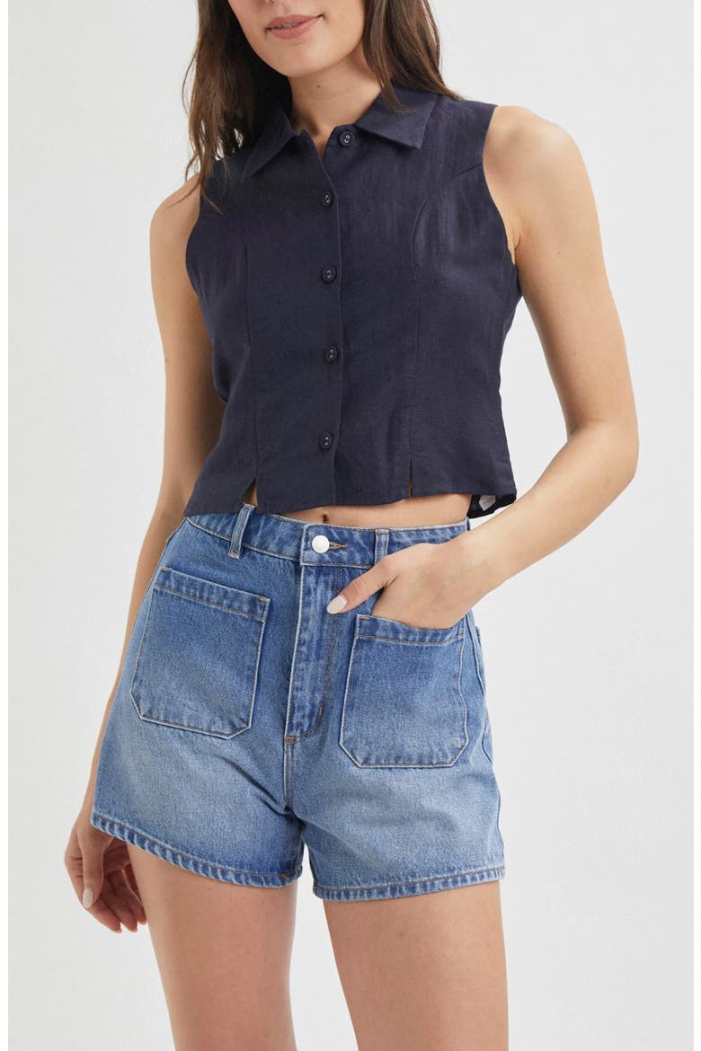 Mirage Patch Pocket Denim Shorts, Alternate, color, STEVIE BLUE
