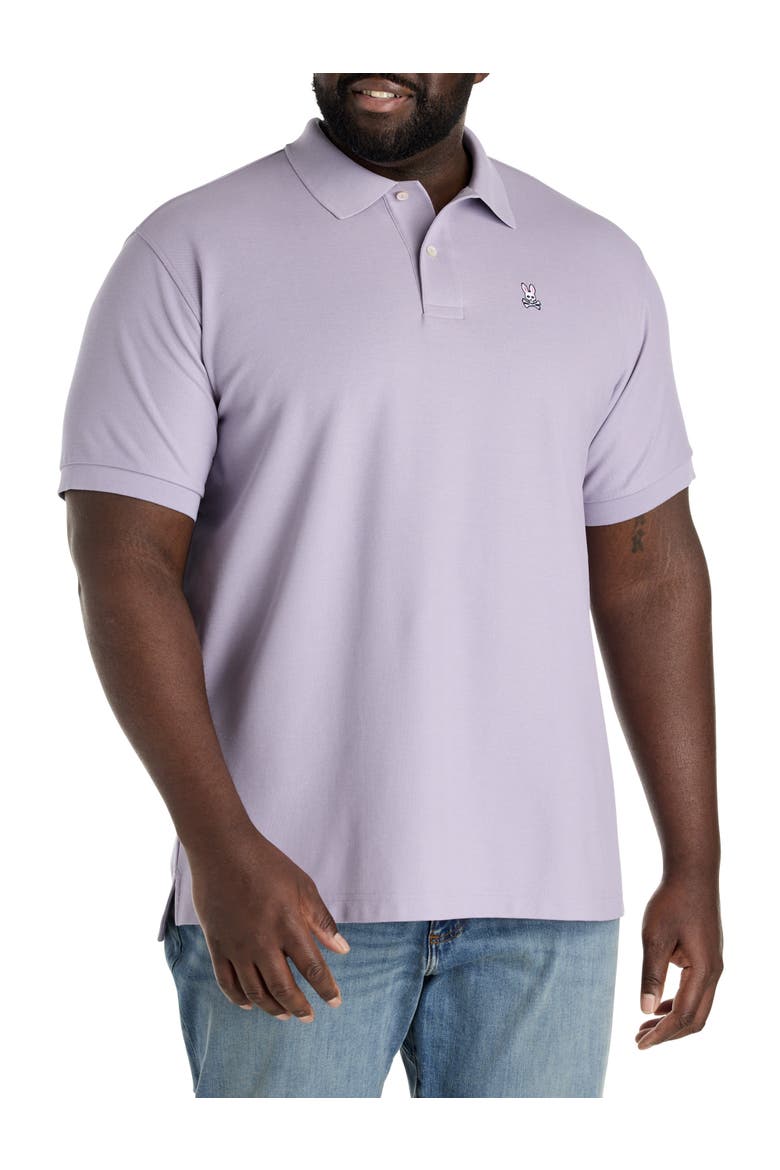 Big & Tall Piqué Polo Shirt, Main, color, LAVENDAR GREY
