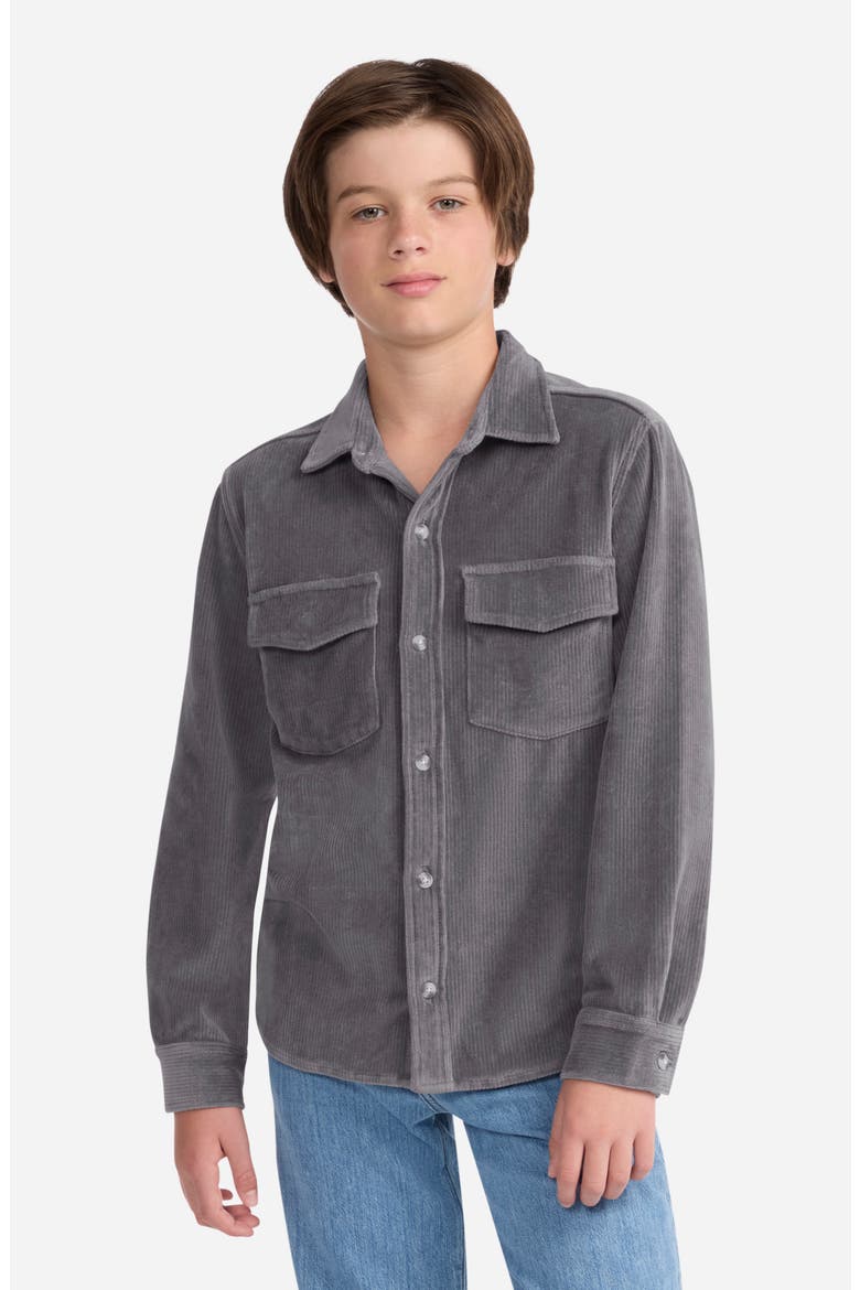 Kids' Corduroy Button-Up Shirt, Alternate, color, CASTLEROCK