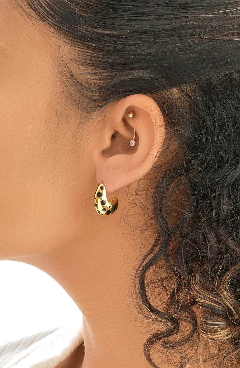 Sterling Forever Lisha Hoop Earrings, Alternate, color, Gold