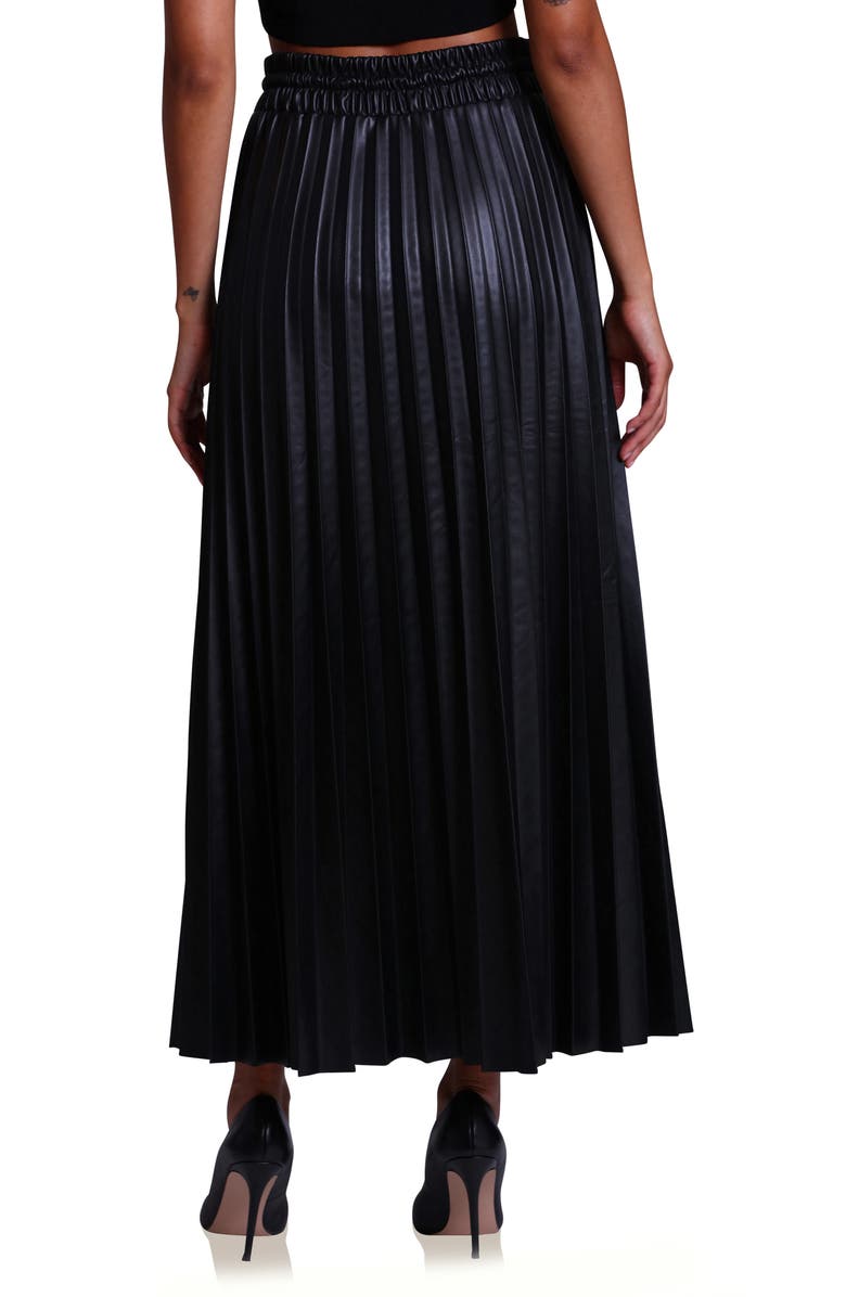 Avec Les Filles Accordion Pleat Faux Leather Maxi Skirt, Alternate, color,