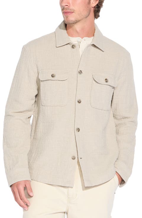 Durbin Cotton & Linen Seersucker Button-Up Shirt