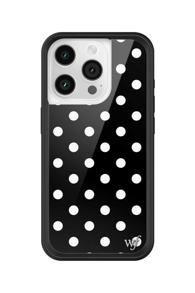 Polka Dot | Black and White iPhone Case, Alternate, color, Black