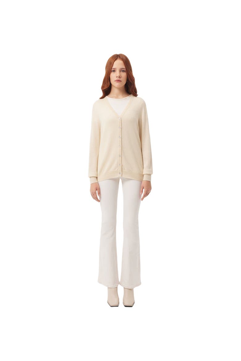 Essential Cashmere V-Neck Cardigan, Main, color, off white