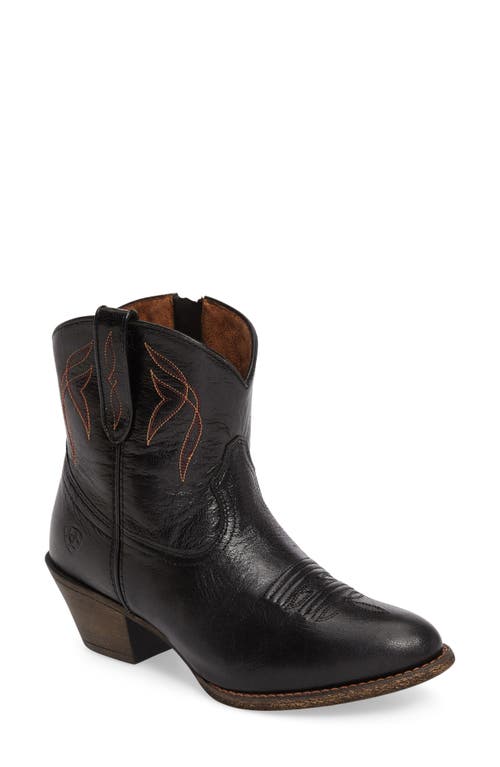 Ariat Darlin Short Western Boot in Old Black Leather