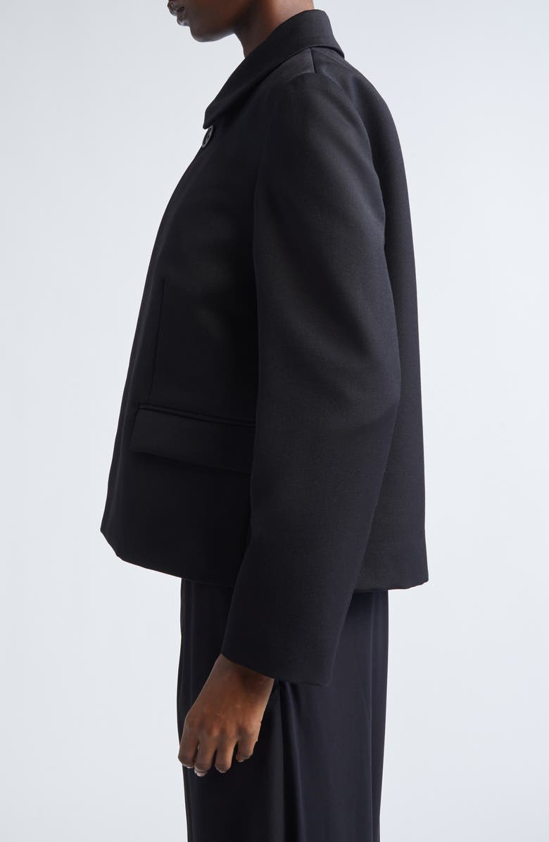 Balenciaga Boxy Wool Crop Jacket, Alternate, color, Black