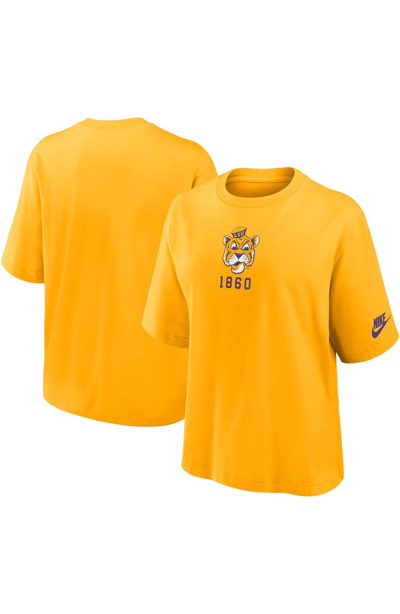 Nike Women's Nike Gold LSU Tigers Legacy Established Boxy T-Shirt, Main, color, Gold