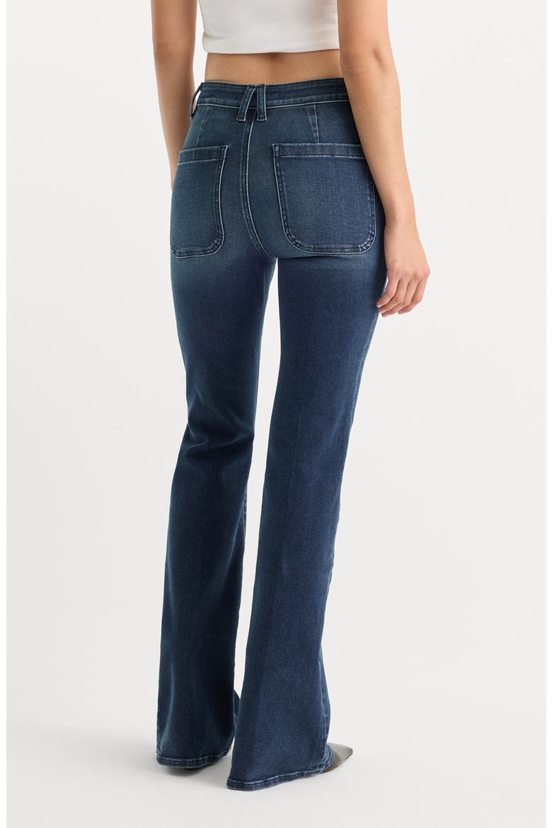 Good Petite High Waist Patch Pocket Flare Jeans, Alternate, color, LYRICAL