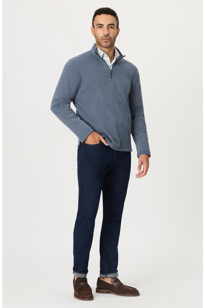 Draycott Quarter Zip Cotton Sweater, Alternate, color, NAVY
