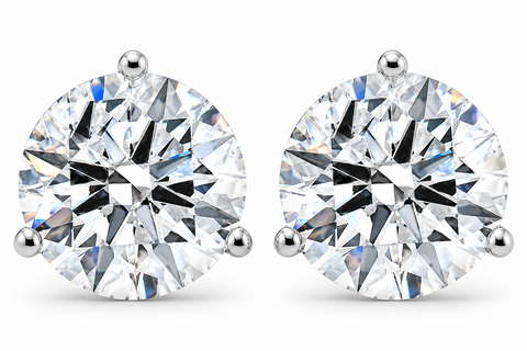 Certified 4 Ct Lab Grown Diamond Martini Screw Back Studs 14k Gold