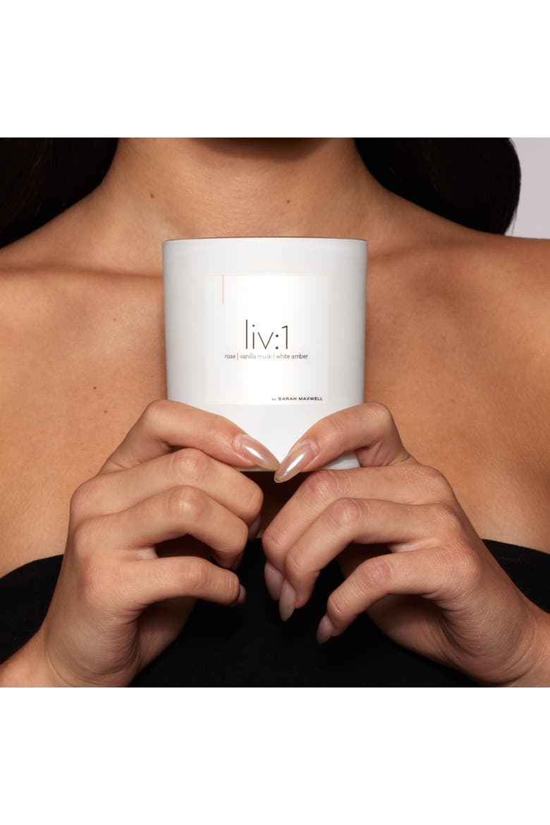 liv1 Scented Candle, Alternate, color, White