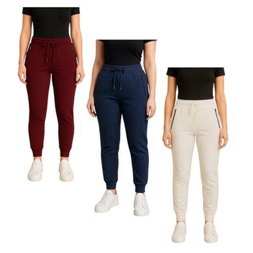 Benben Womens 3 Pack Ultra Soft Fleece Joggers