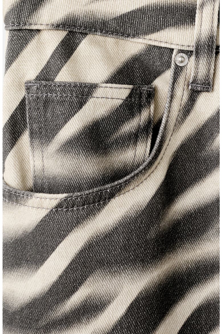 Zebra Print Straight Leg Jeans, Alternate, color, OFF WHITE