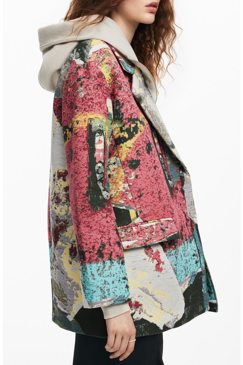Lacroix Poster Tapestry Cotton Blend Coat, Alternate, color, MIX