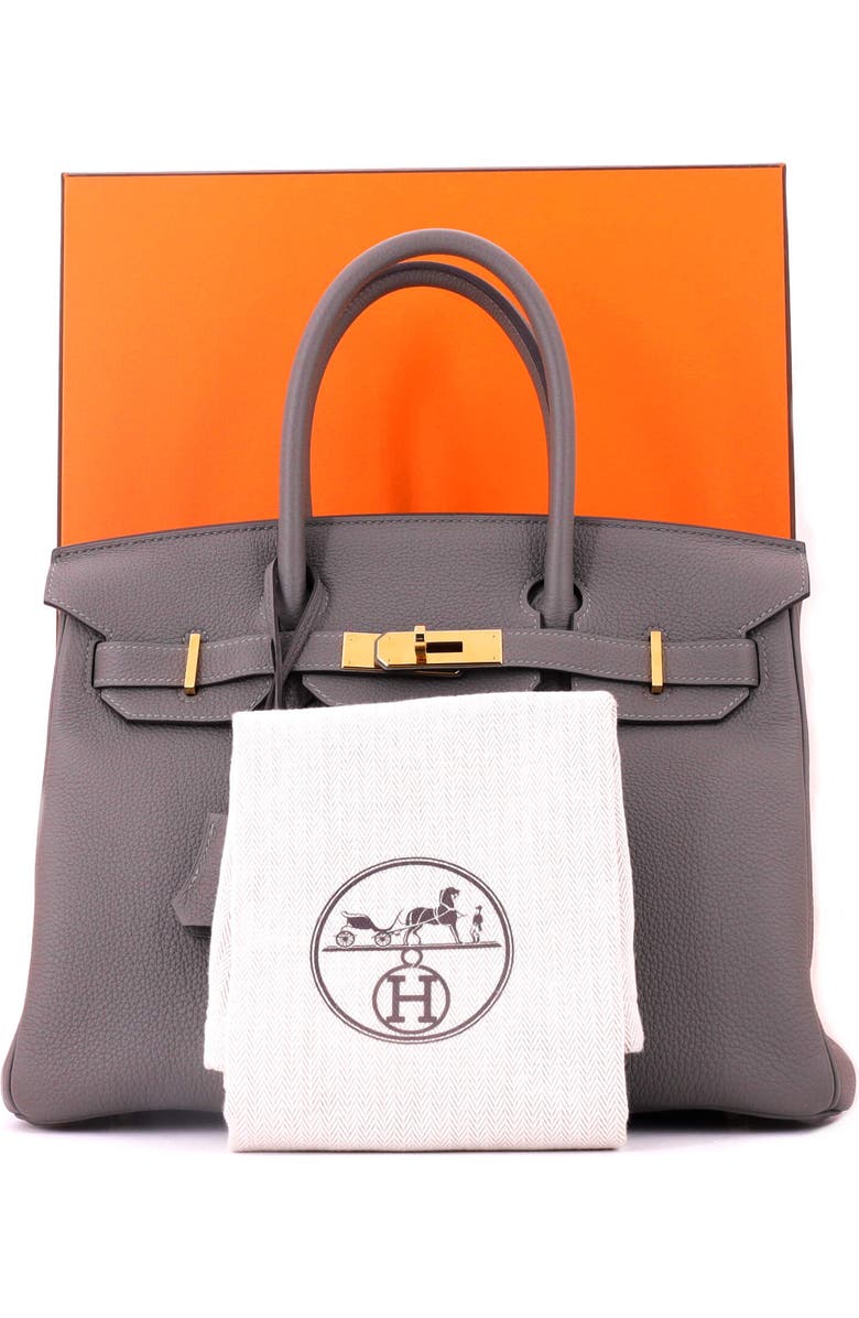 Pre-Owned Hermes Birkin Handbag Grey Togo with Gold Hardware 30, Alternate, color, Gris Meyer