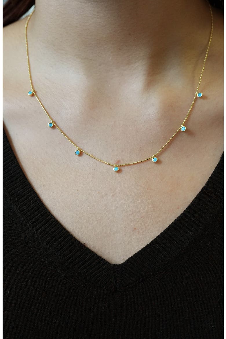 Turquoise Shaker Necklace, Alternate, color, GOLD