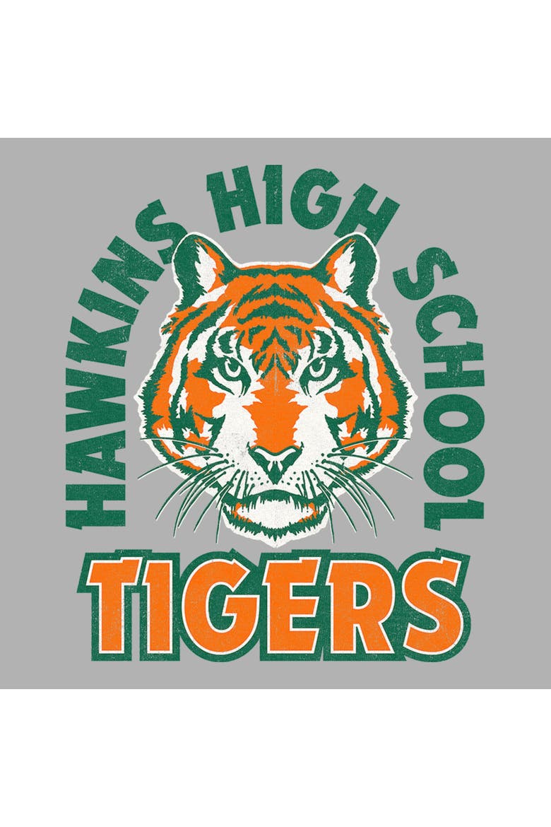 Boy's Stranger Things Hawkins Badge High School Tigers  Graphic T-Shirt, Alternate, color, Sport Grey