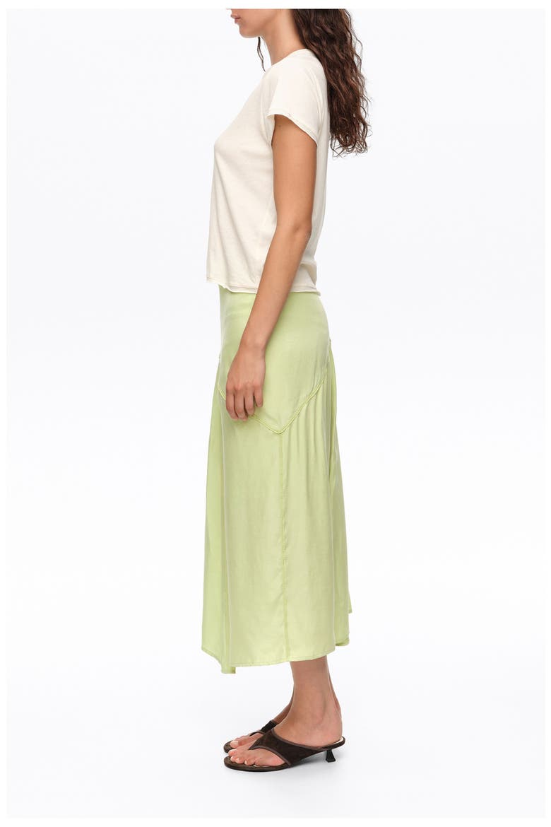 Lace A-Line Midi Skirt, Alternate, color, LIME