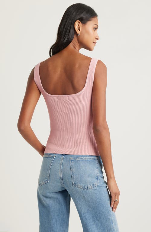 Open Edit Luxe Sculpt Rib Tank In Pink Beauty
