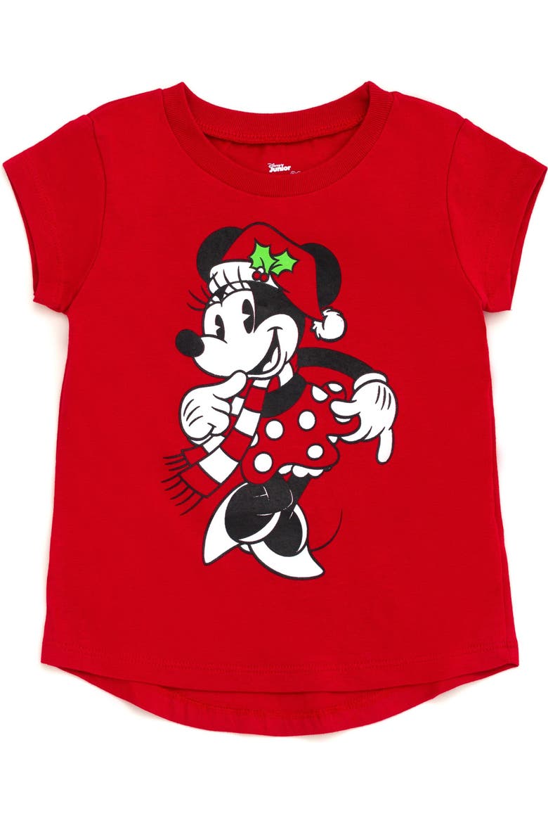 Minnie Mouse Short Sleeve T-Shirt, Alternate, color, Minnie Holiday Red