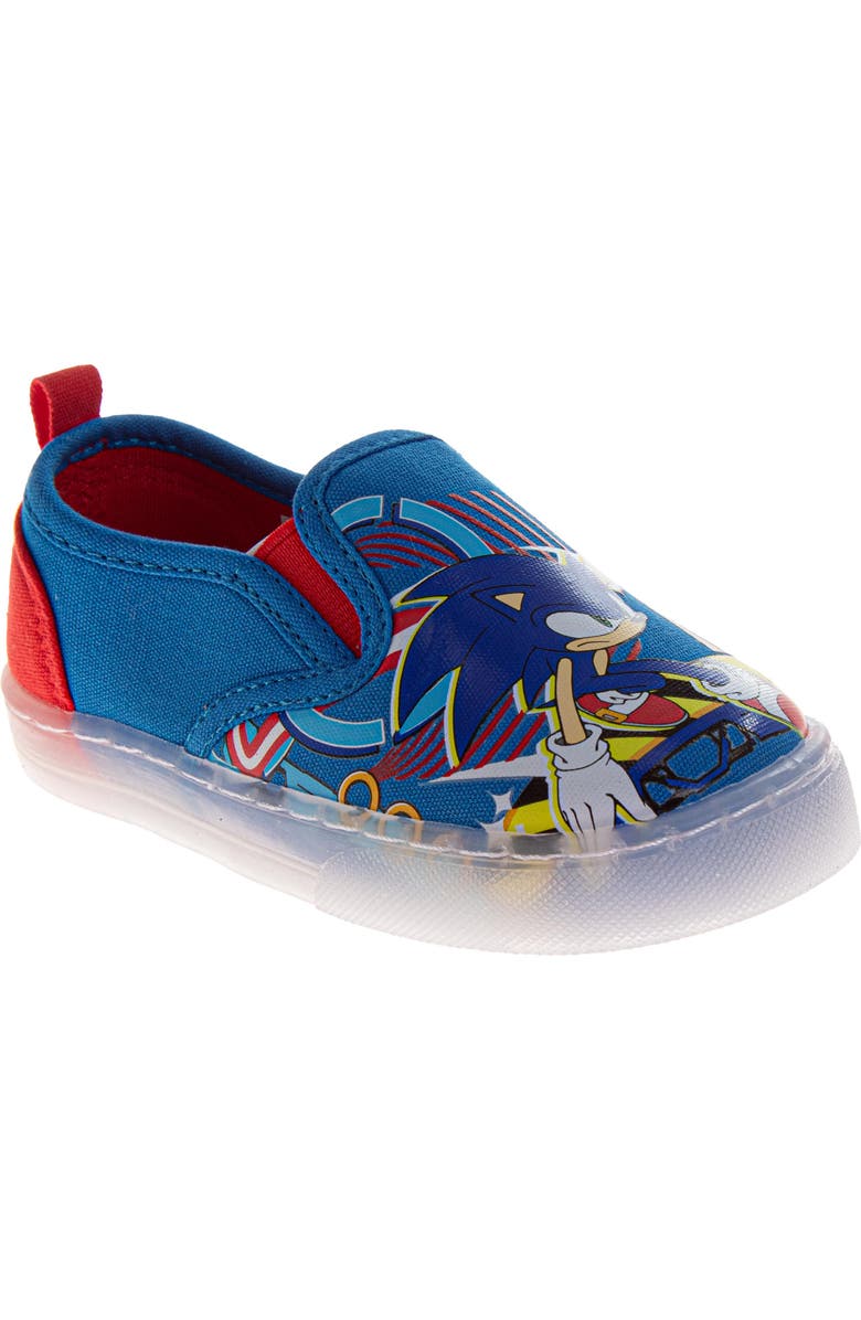 Sonic the Hedgehog Canvas SneakersLittle Kid), Main, color, Blue Red