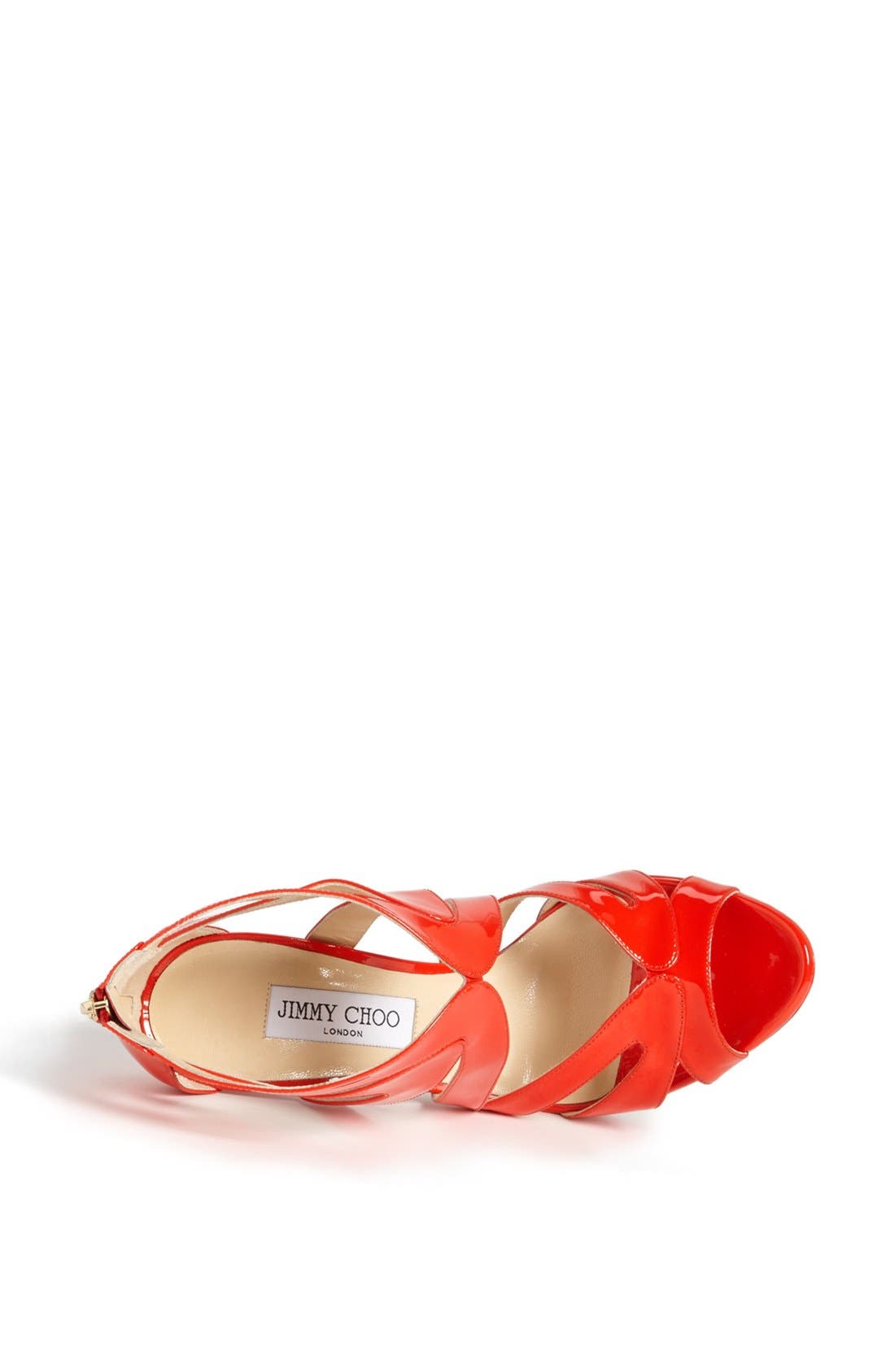 'Collar Caged' Platform Sandal, Alternate, color, FLAME