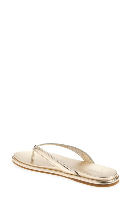 Sperry Isla Flip Flop In Soft Gold Leather Tumbled