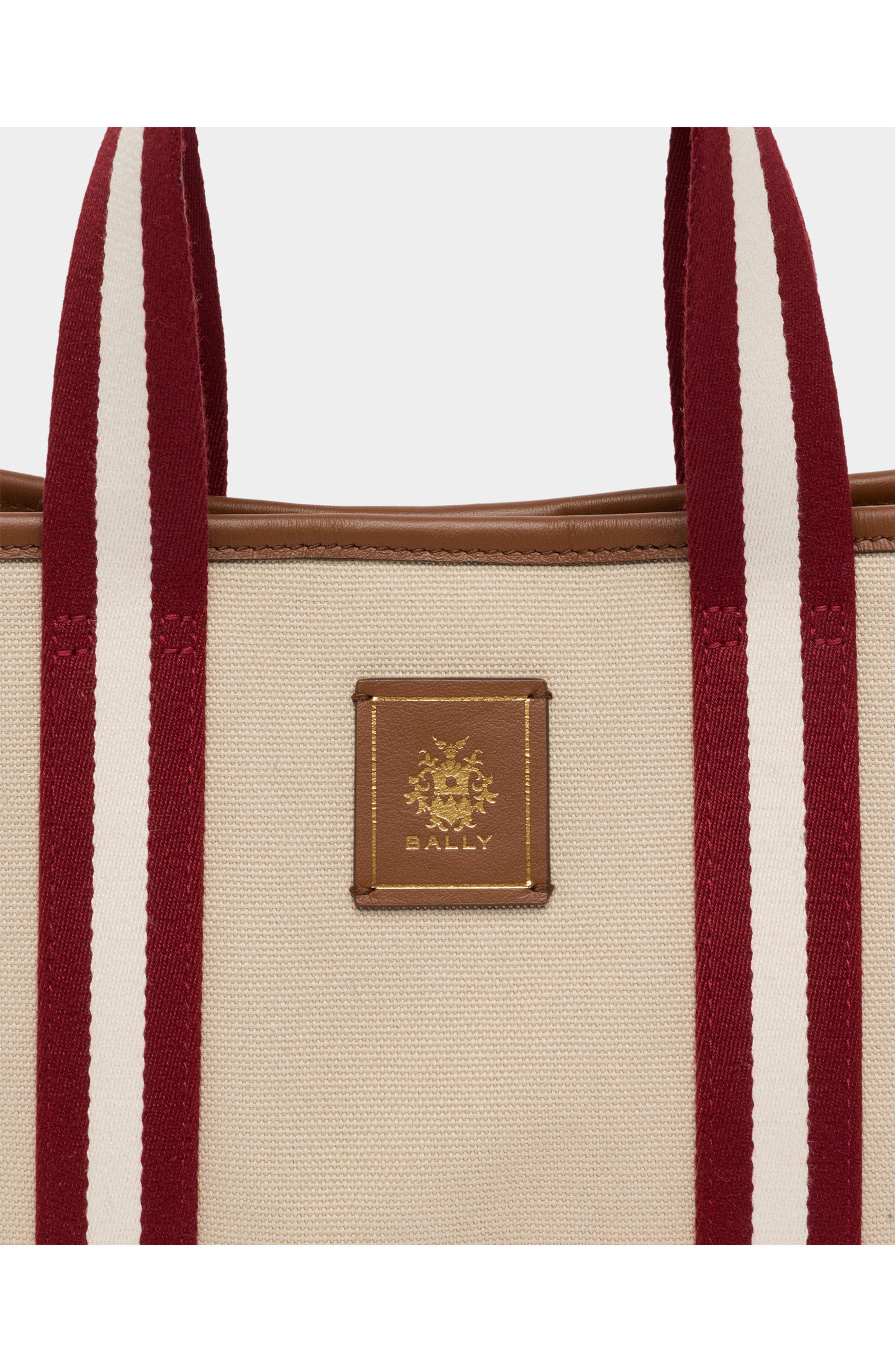 Bally Edelbliss Tote Bag in Canvas with a Bally Ribbon, Alternate, color, White