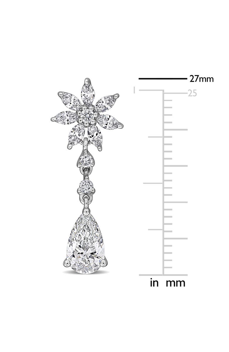 Julianna B. Lab-Grown Diamond Flower Drop Earrings 14k, Alternate, color, White Gold