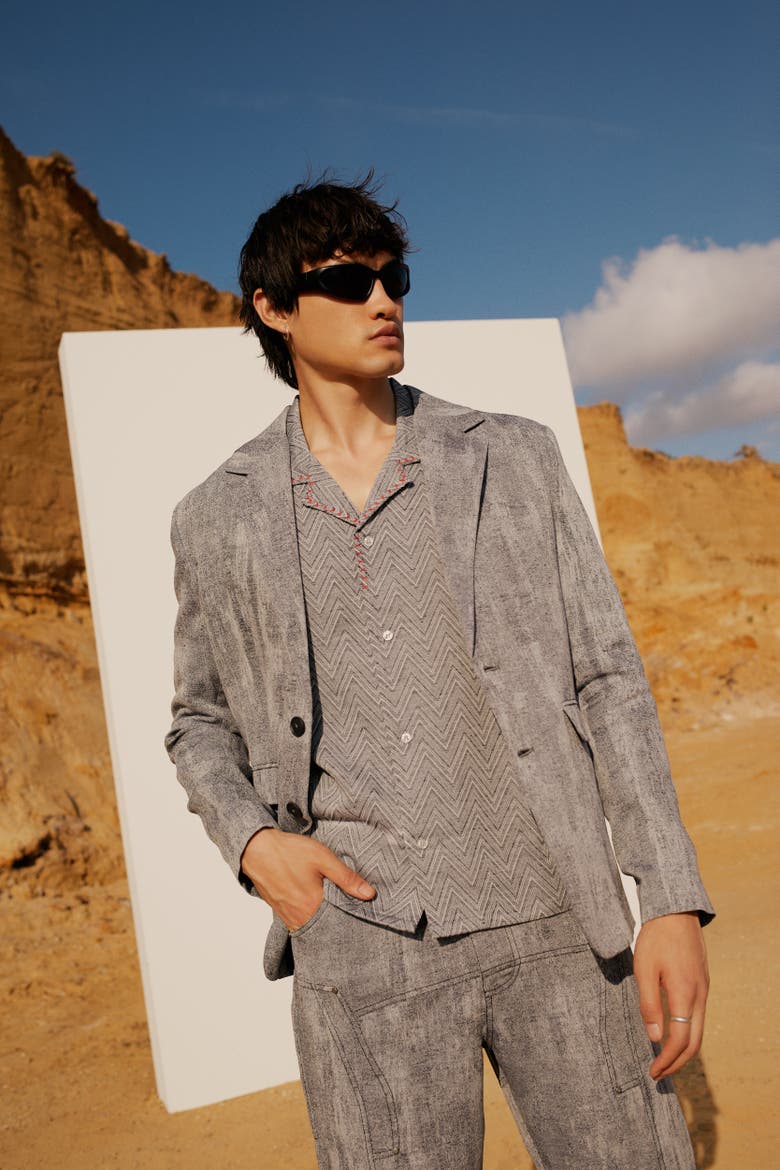 Pure Linen Free Heaven Linen Suit Blazer, Alternate, color, grey