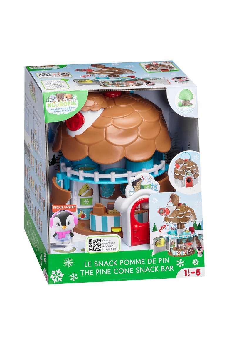 Pine Cone Snack Bar 5Pc Playset, Penguin Figure, Popup Shop, Main, color, Multicolored