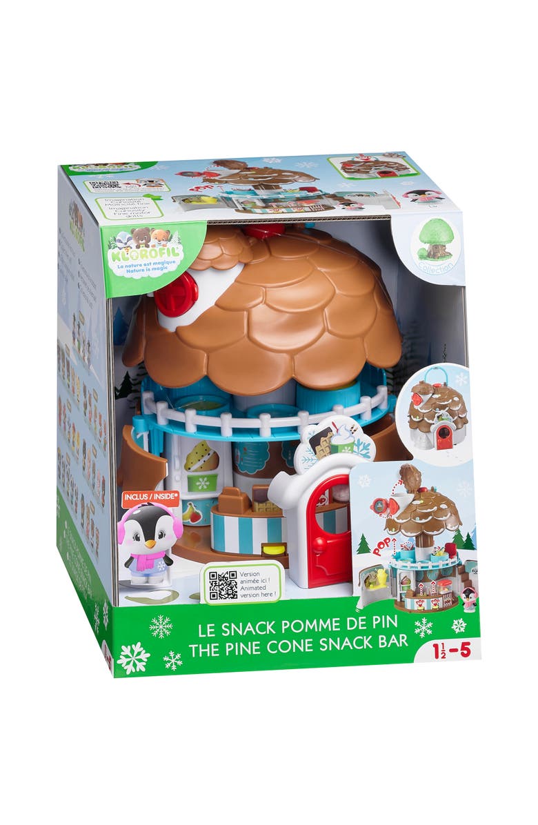 Timber Tots Pine Cone Snack Bar 5Pc Playset, Penguin Figure, Popup Shop, Main, color, Multicolored