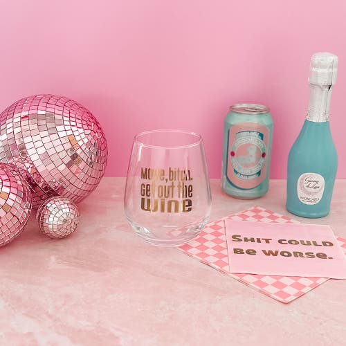 Jollity & Co "move Bitch, Get Out The Wine" Wine Glass In Assorted Pre-pack