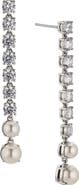 Nadri Cubic Zirconia & Imitation Pearl Linear Drop Earrings