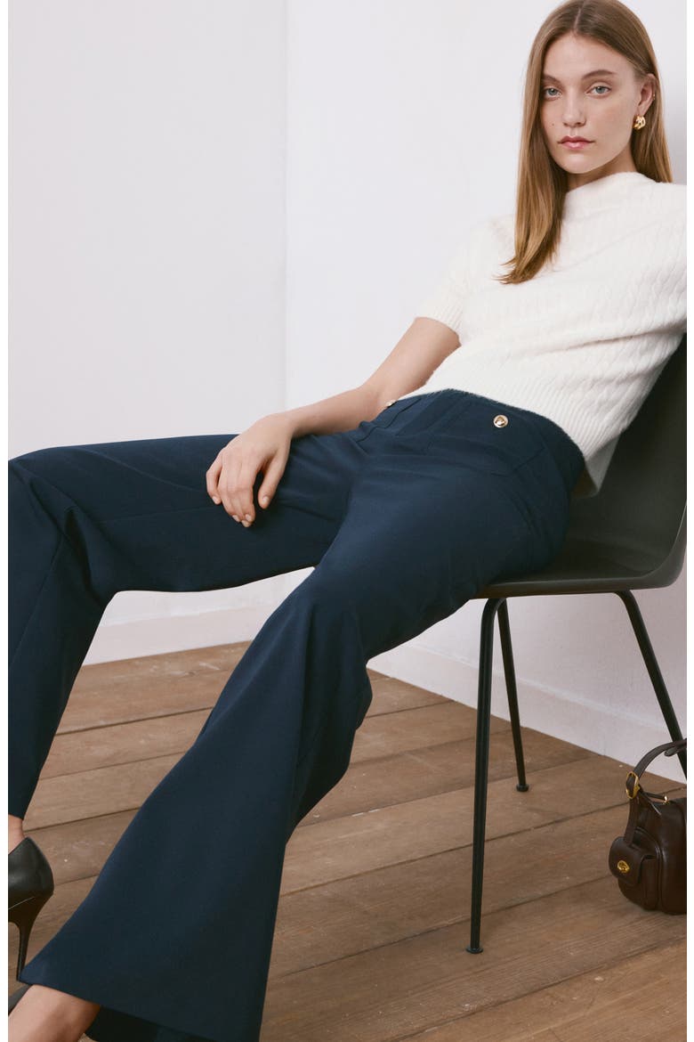 Flare Leg Pants, Alternate, color, NAVY