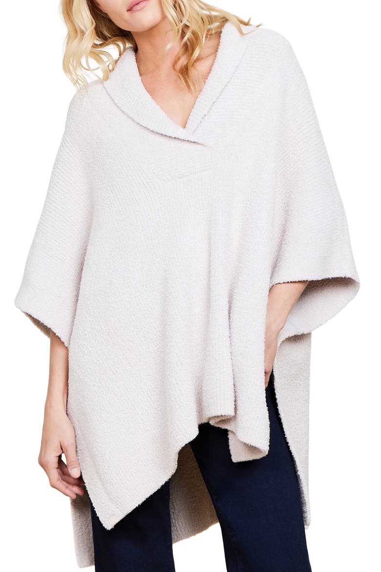 CozyChic® Shawl Collar Poncho, Alternate, color, STONE