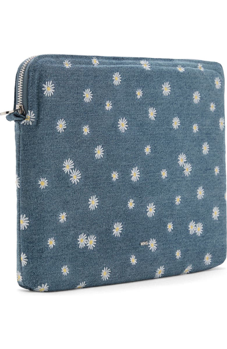 MANGO Floral Embroidered Denim Laptop Case, Alternate, color,
