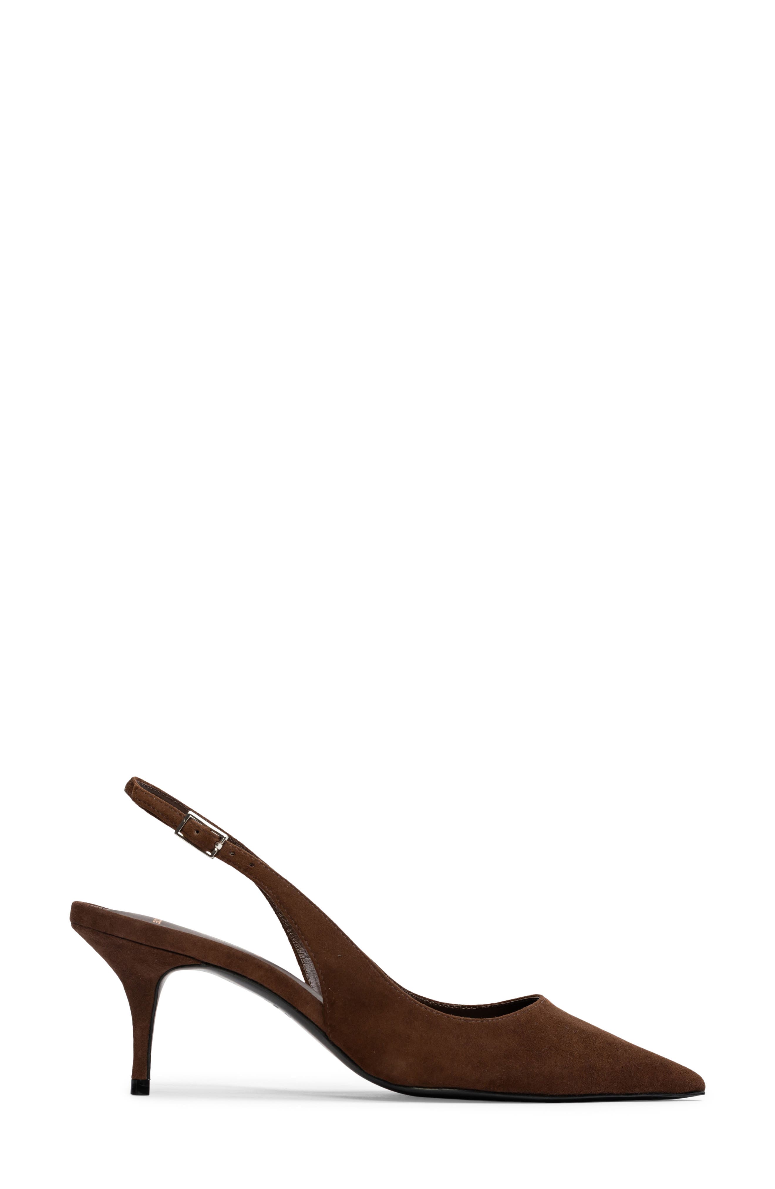 BLACK SUEDE STUDIO Alloy Pointed Toe Slingback Pump, Alternate, color, Brown