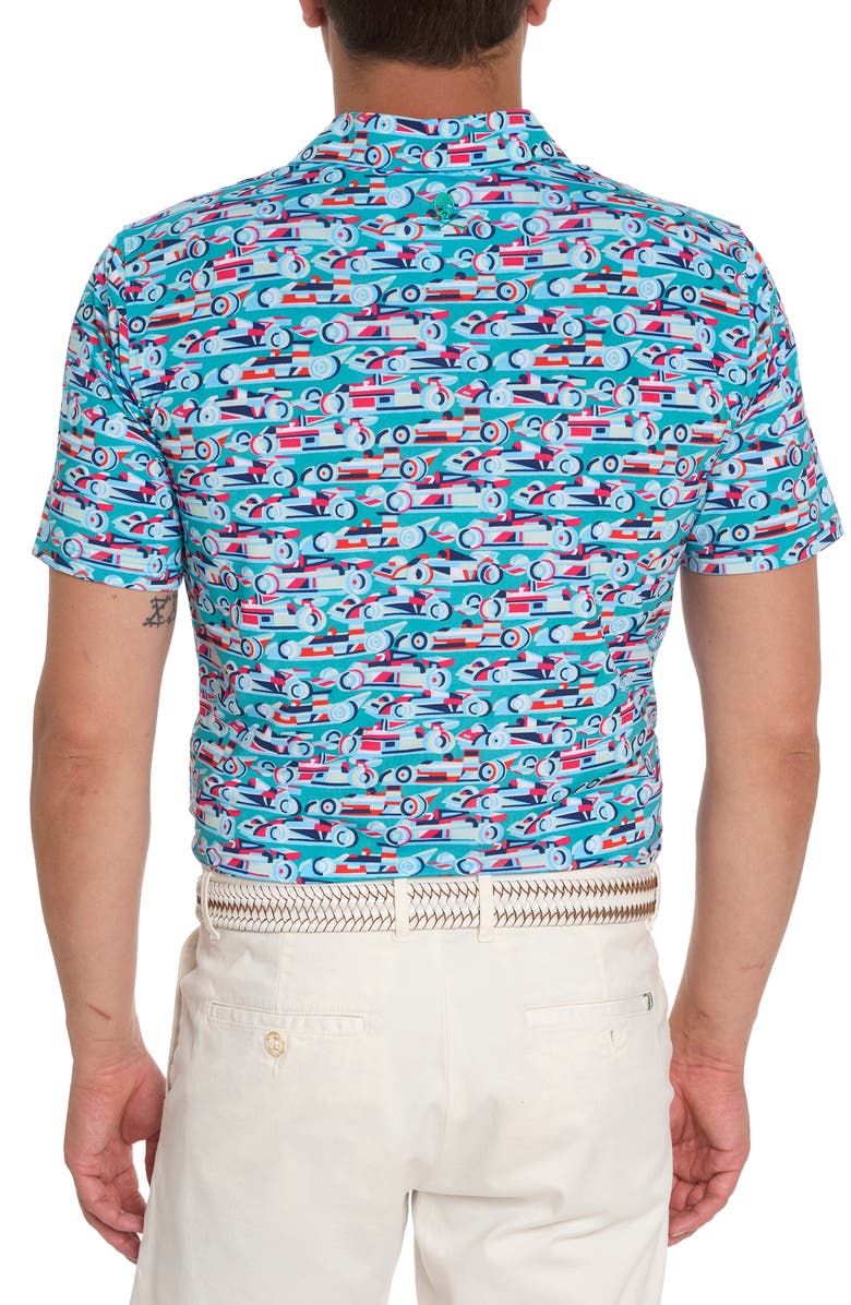 Robert Graham Auto Expo Short Sleeve Performance Golf Polo, Alternate, color, Jade Green