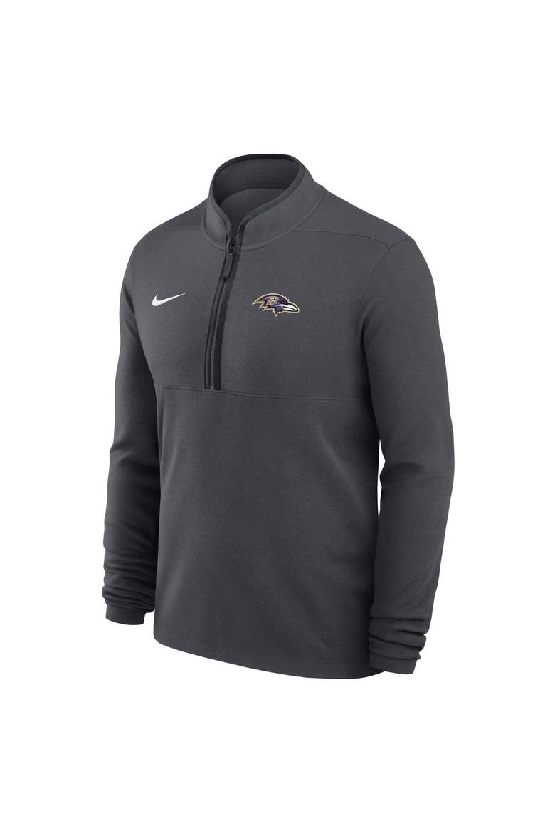 Men's Nike Anthracite Baltimore Ravens Lightweight Victory Dri-FIT Half-Zip Pullover, Alternate, color, Anthracite