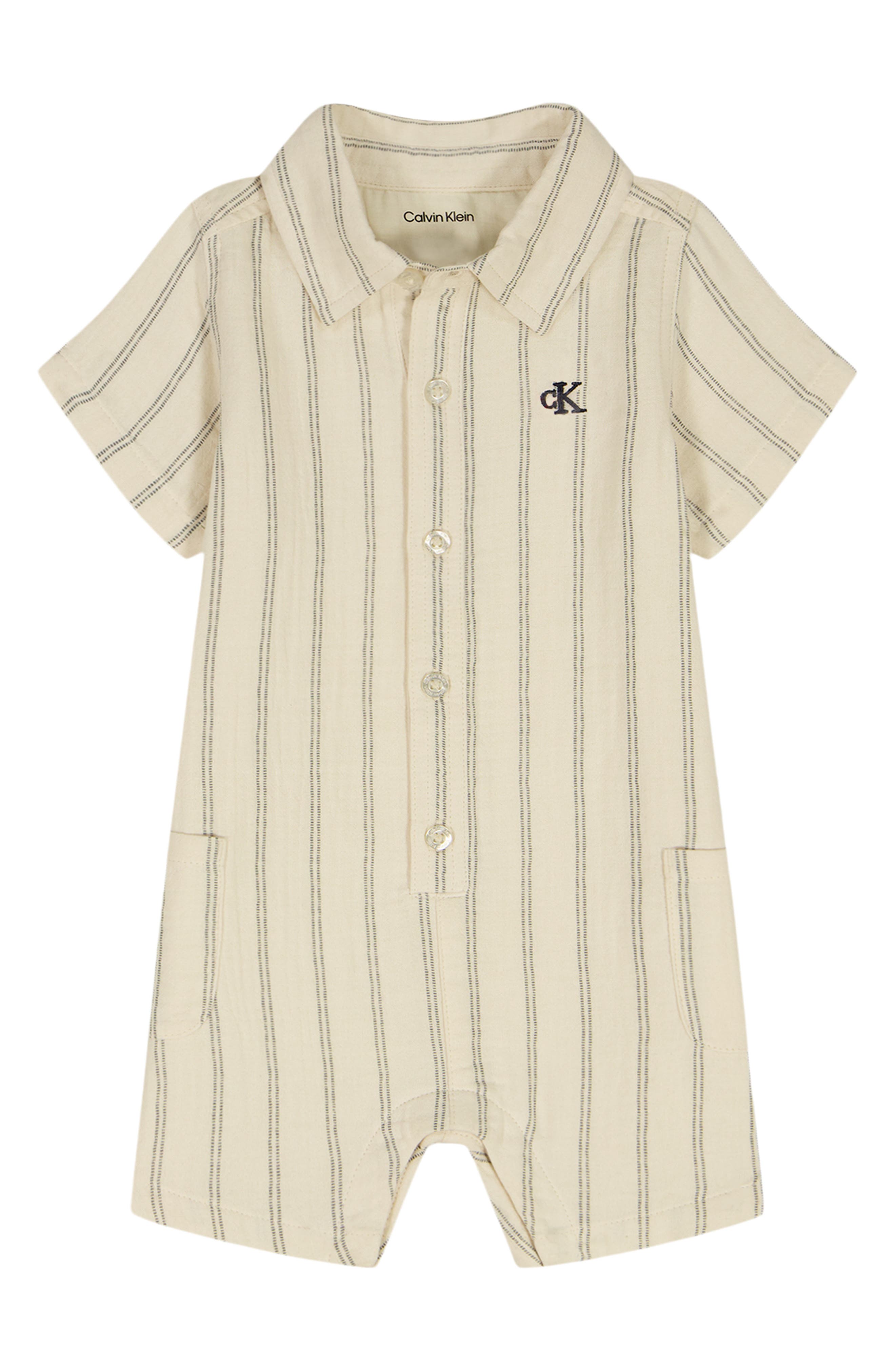 Calvin Klein Kids' Striped Short Sleeve Romper