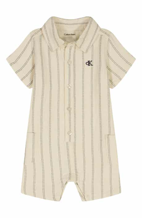 Calvin Klein Kids' Striped Short Sleeve Romper