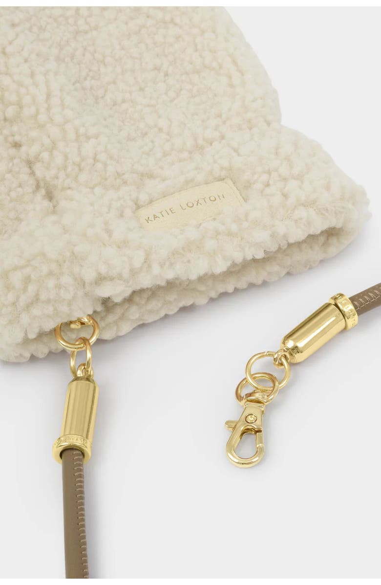 Katie Loxton Teddy Mittens with Cord in Cream, Alternate, color, 