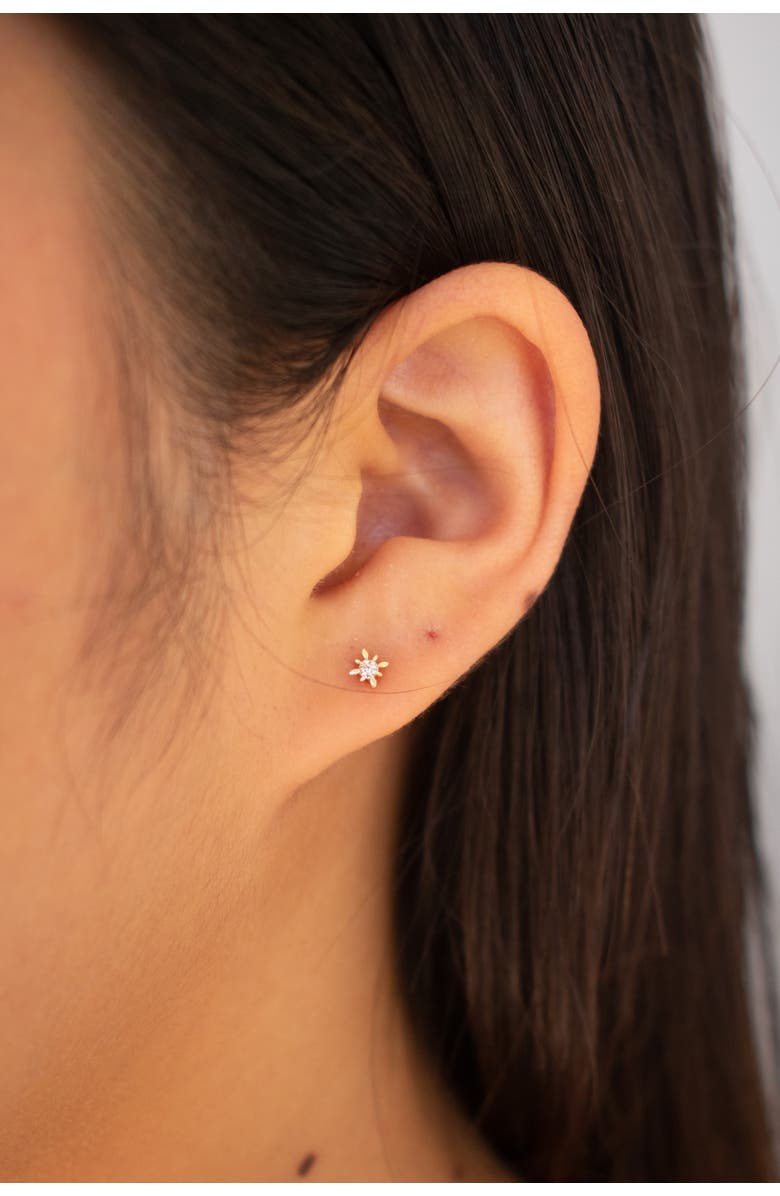 Set & Stones Geneva 14k Gold Diamond Studs, Alternate, color, Yellow Gold